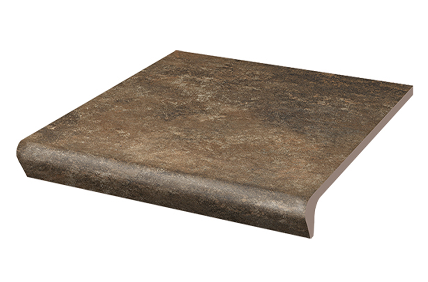 Клинкерная ступень флорентинер Arteon Brown противоскользящая с капиносом, коричневый 330x300x11 мм