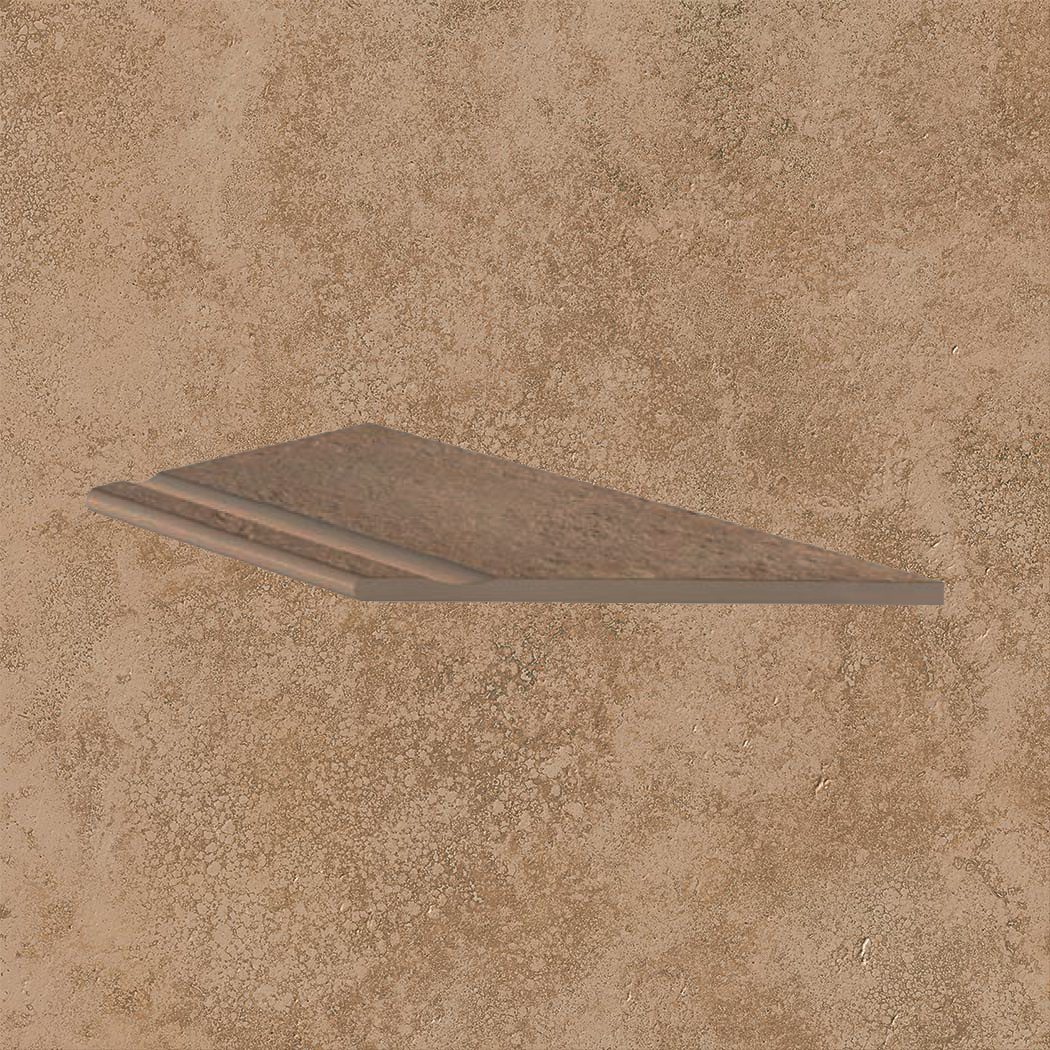 Тротуарная плитка Бежевая Lastra. Спец. Элемент- Бортик Угловой Бассейн Пс 30x60 Лэндстоун Волнат \ Landstone Walnut Bordo Piscina Angolo Dx 300х600х20мм