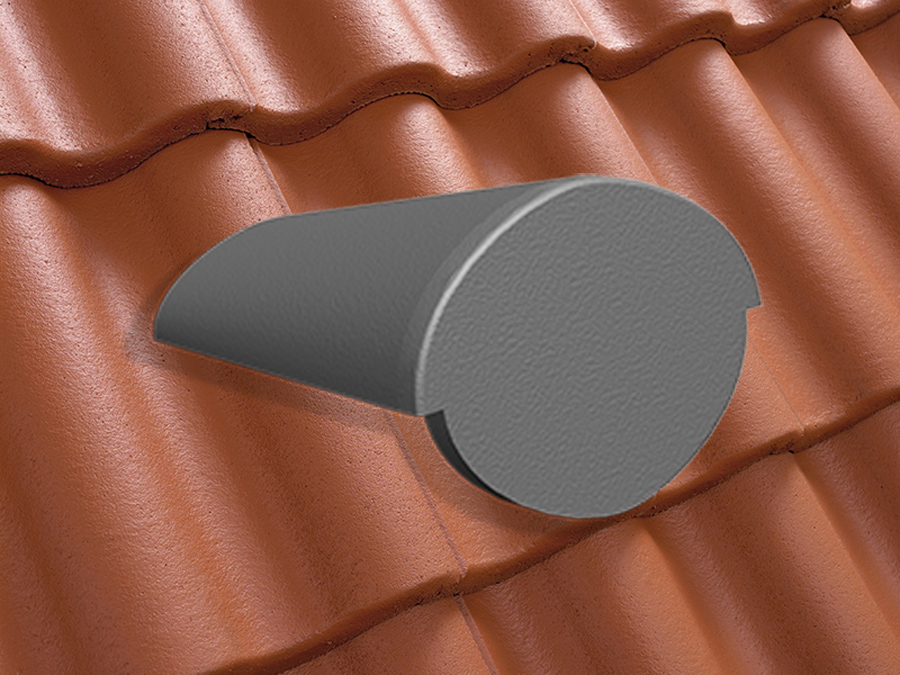 Начальная коньковая черепица натуральная цементно-песчаная Classic кирпично-красный 24, Kriastak Baltic tile