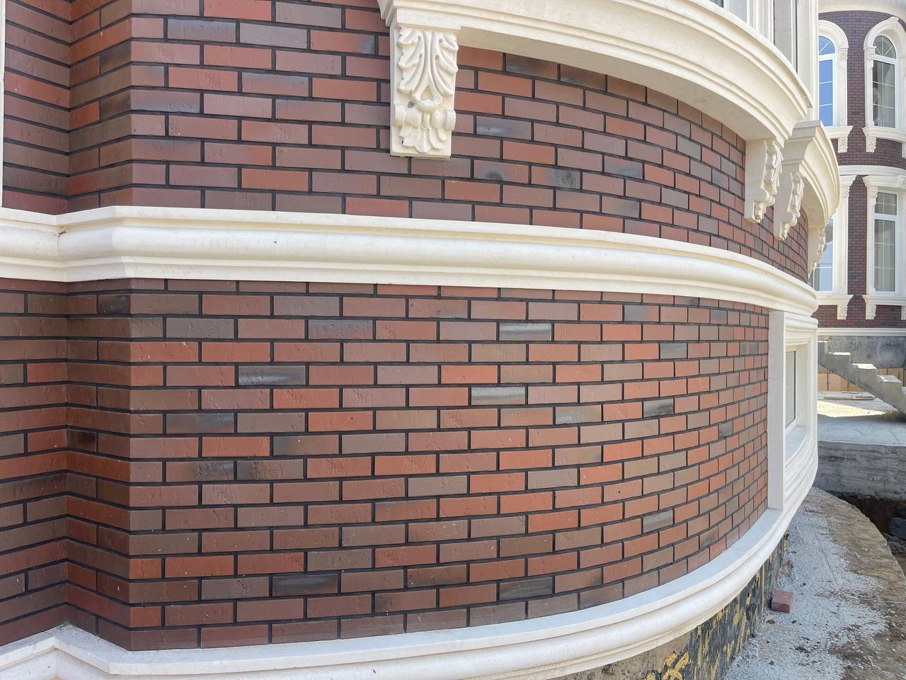 Фасадная Термопанель из пенополистирола ППС 60 мм с клинкерной плиткой Teuto Rot-bunt Kohlebrand Schieferstruktur 365*52*10 мм