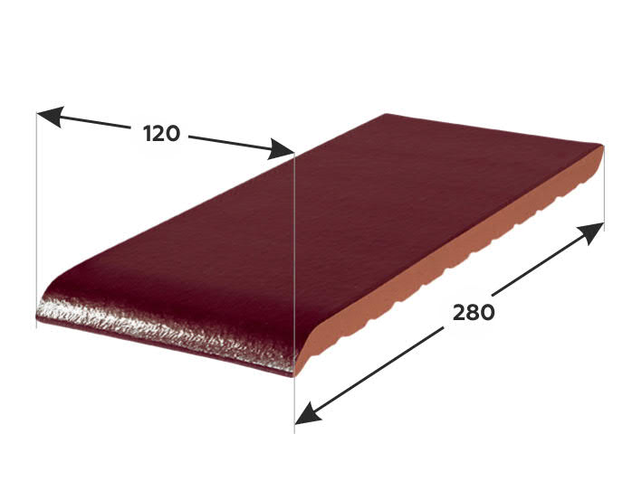 280*120*15 мм ОК28-16 вишнёвый сад, Клинкерный подоконник, отлив - фасад дома klinker