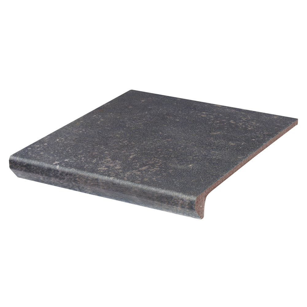 Клинкерная ступень флорентинер Viano Antracite противоскользящая с капиносом, серый 330x300x11 мм