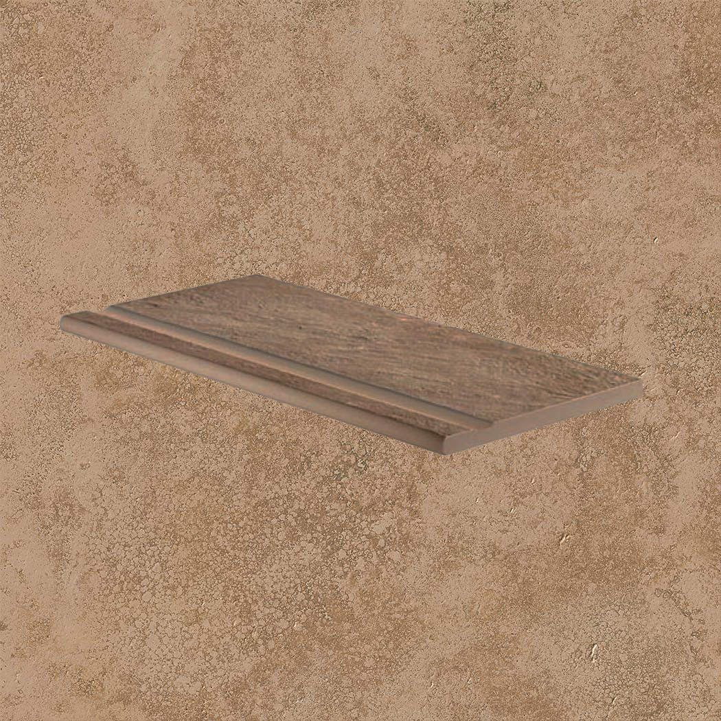 Тротуарная плитка Бежевая Lastra. Спец. Элемент- Бортик Бассейн 30x60 Лэндстоун Волнат \ Landstone Walnut Bordo Piscina 300х600х20мм