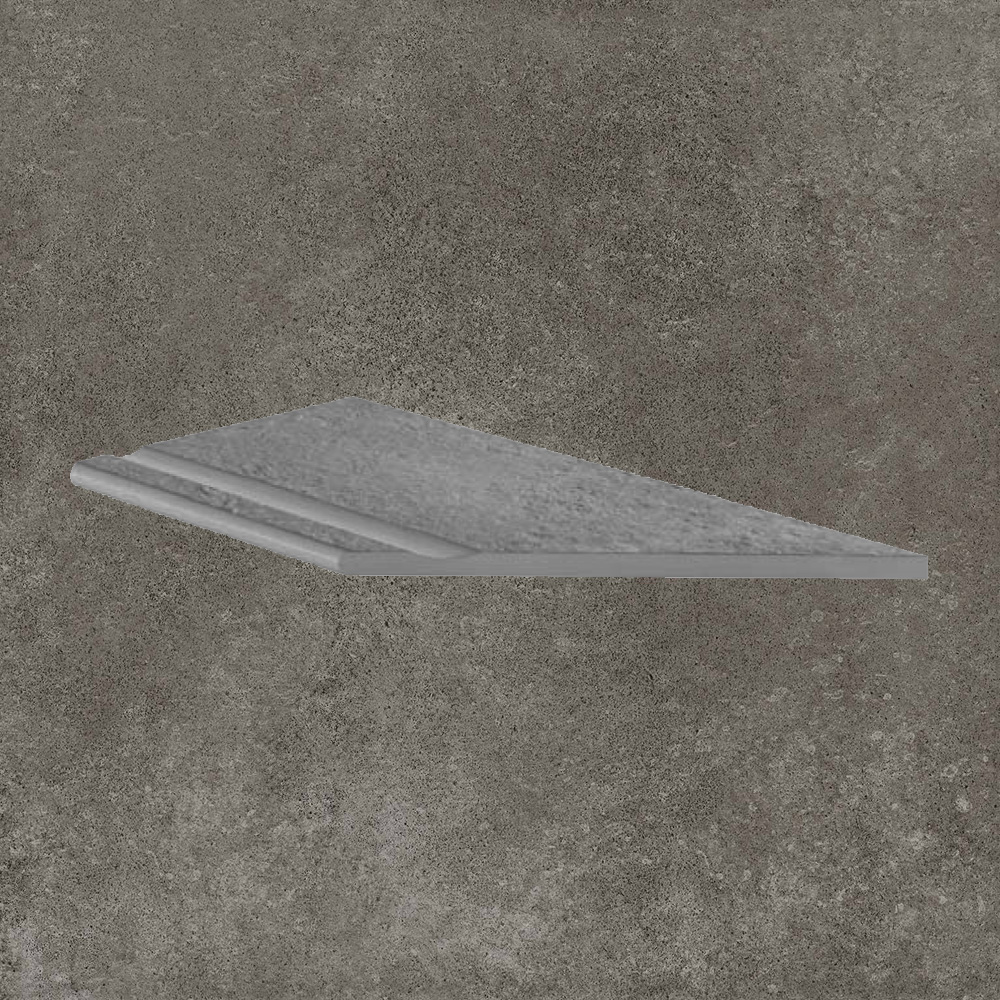 Тротуарная плитка Серая Lastra. Спец. Элемент- Бортик Угловой Бассейн Пс 30x60 Дрифт Грей \ Drift Grey Piscina Angolo Dx 300х600х20мм