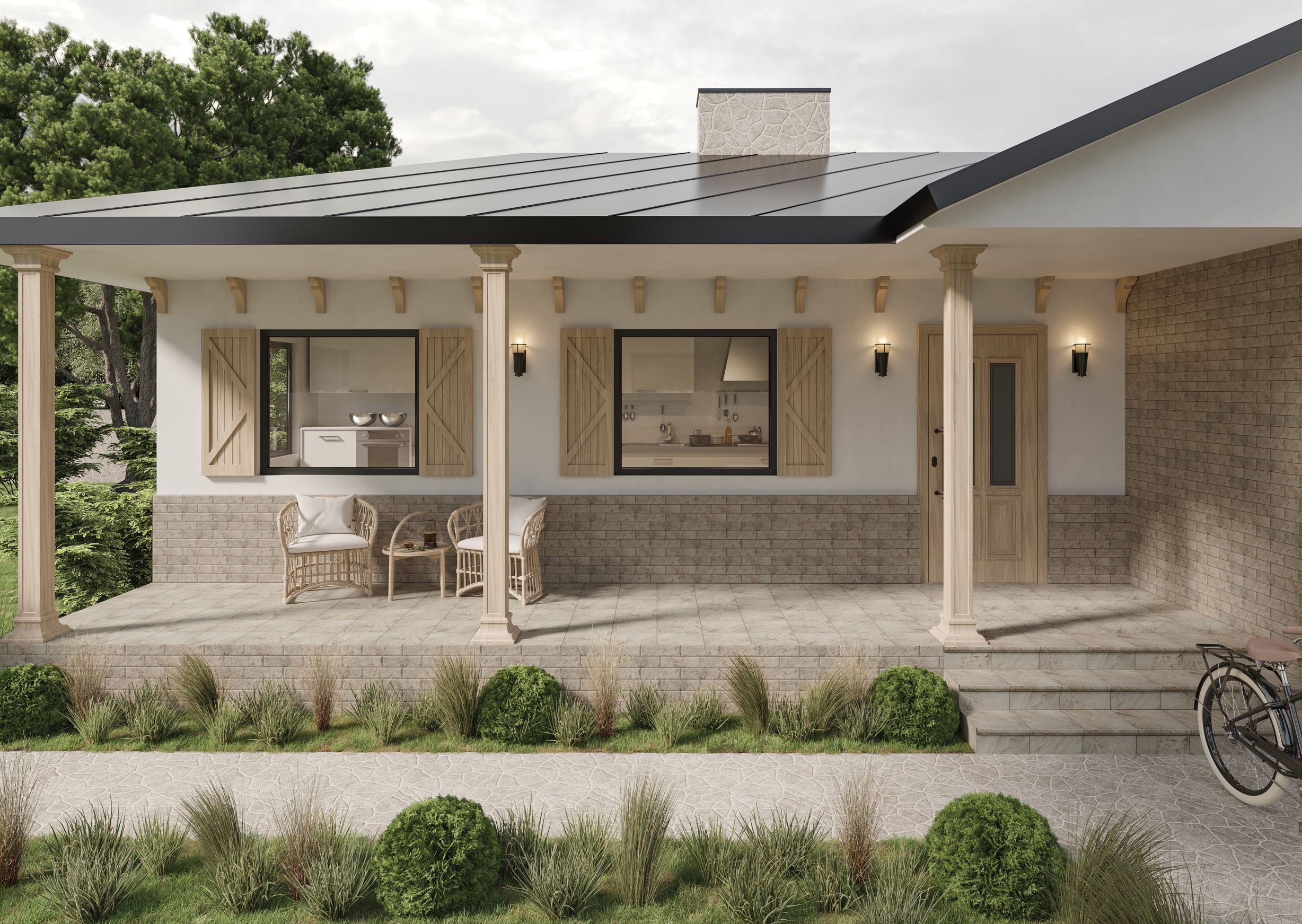 Mattone Pietra Beige клинкерная ступень с насечками плоская противоскользящая 300x300x11 мм