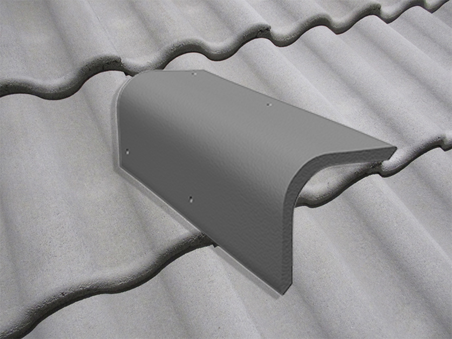 Торцевая черепица натуральная цементно-песчаная Light неокрашенный серый 72, Kriastak Baltic tile