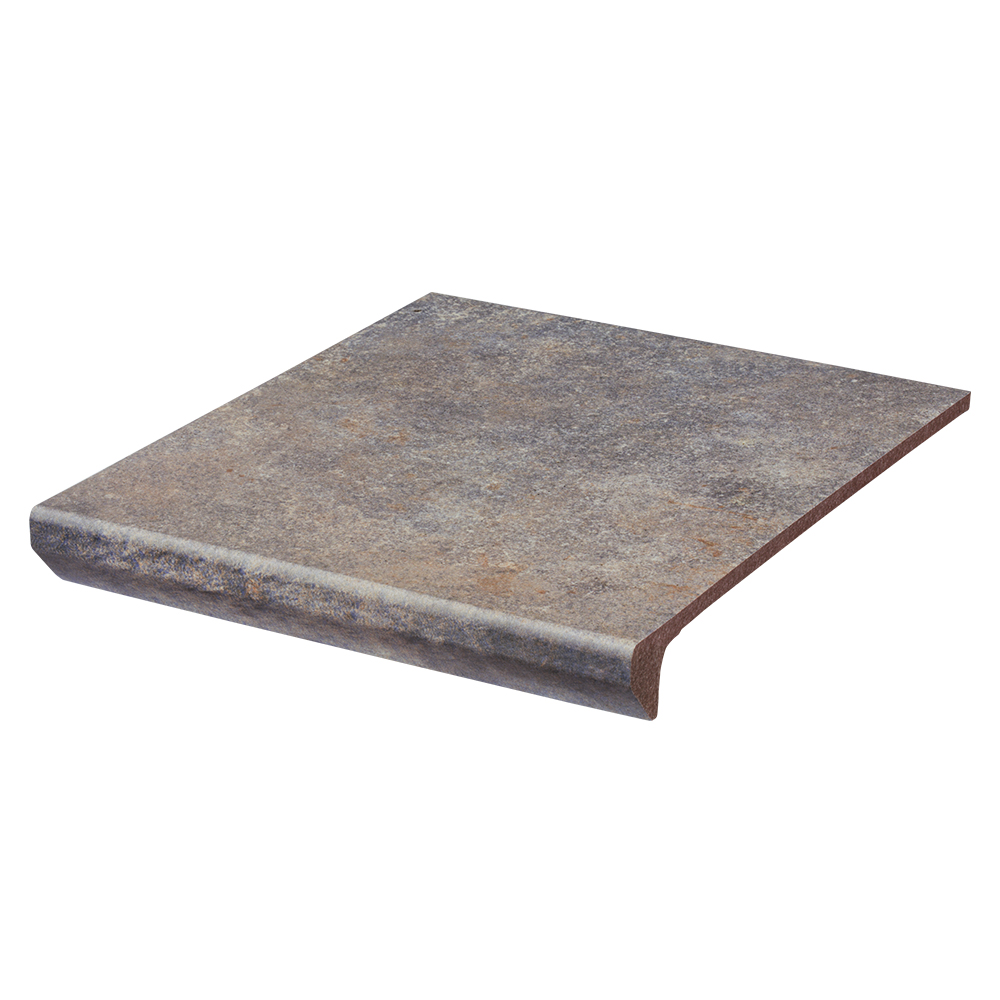 Клинкерная ступень флорентинер Viano Grys противоскользящая с капиносом, серый 330x300x11 мм