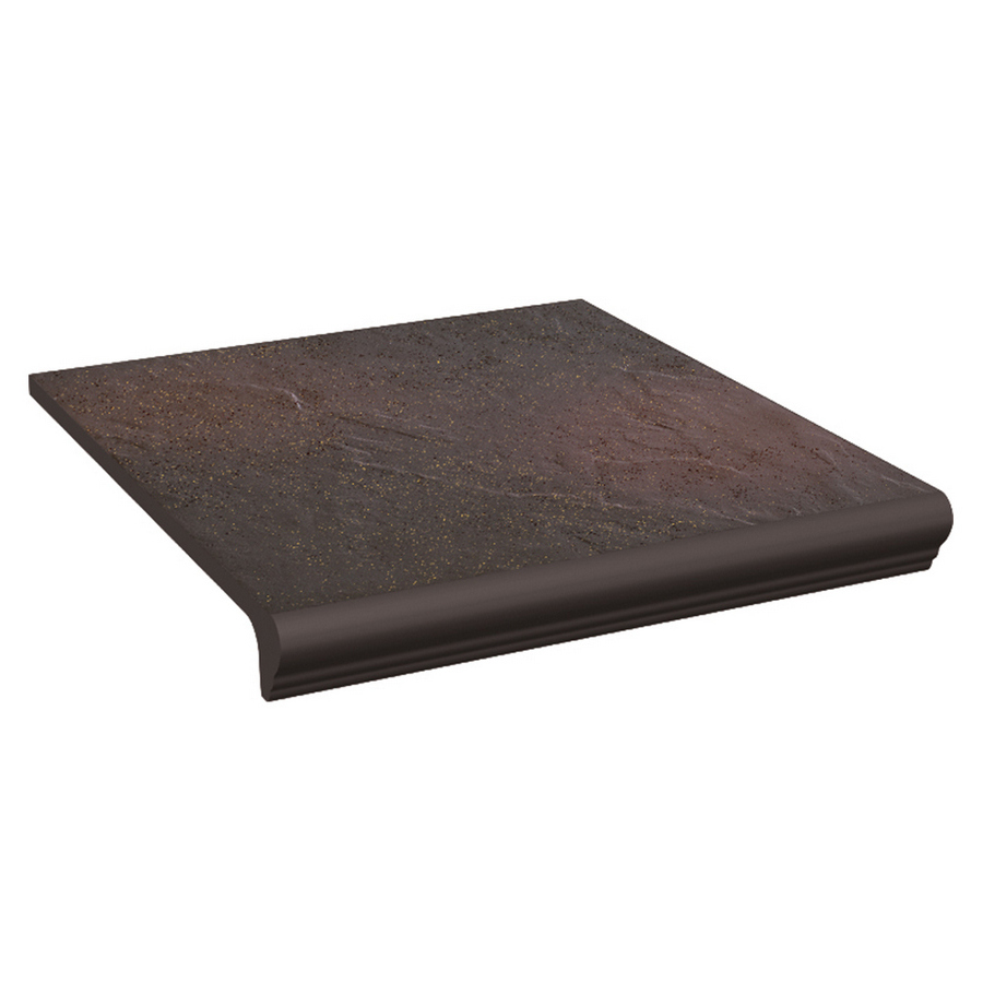 Клинкерная ступень флорентинер Semir Rosa противоскользящая с капиносом, красный 330x300x11 мм