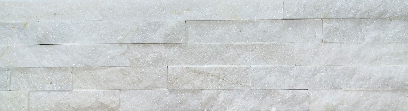 Кварцит Белый 600*150*10-20 мм, натуральный камень для интерьера BD