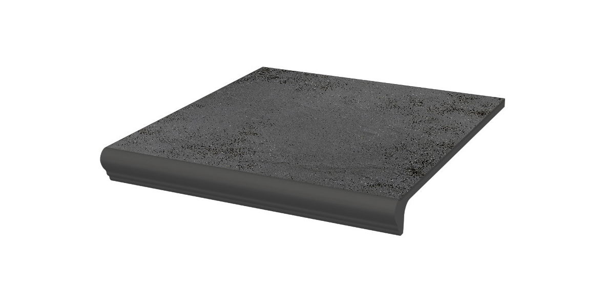 Semir Grafit ступень флорентинер противоскользящая с капиносом, серый графит 330x300x11 мм