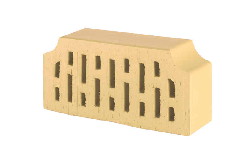 Lode SARMITE F12 гладкий, 250*120*65 мм, Кирпич фигурный пустотелый, желтый