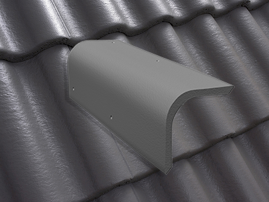 Торцевая черепица натуральная цементно-песчаная Classic графит 48, Kriastak Baltic tile