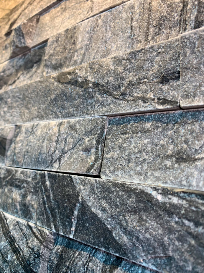 Мрамор Серый графит 600*150*10-25 мм, натуральный камень для интерьера и фасада BD