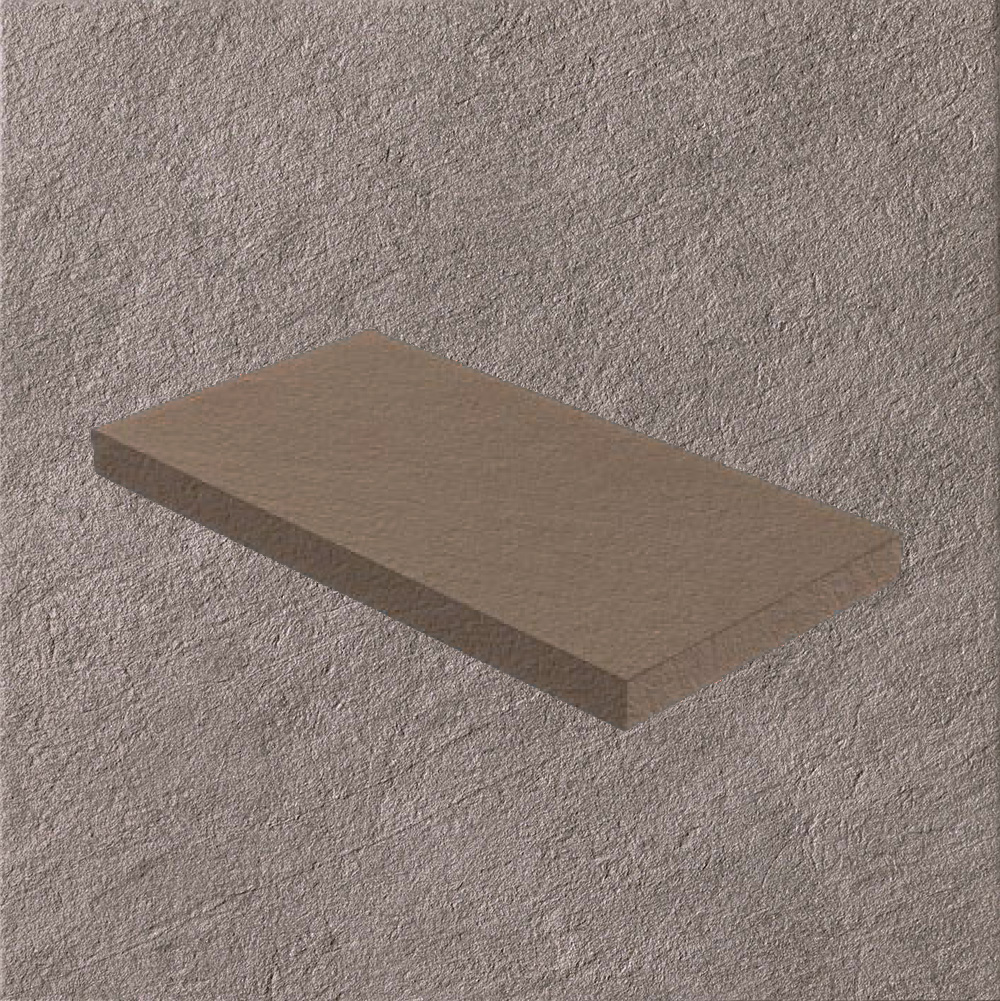 Тротуарная плитка Серо-коричневая Lastra. Спец. Элемент- Ступень Угловая Лс Клиф Гриджио \ Cliff Grigio Scalino Angolare Sx 330х600х20мм