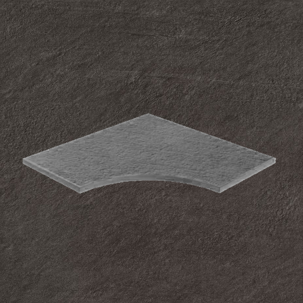 Тротуарная плитка Черная Lastra. Спец. Элемент- Бортик Изогнутый Закругленный 30 Лэндстоун Найт \ Landstone Night Curvilineo Round 30 300х600х20мм