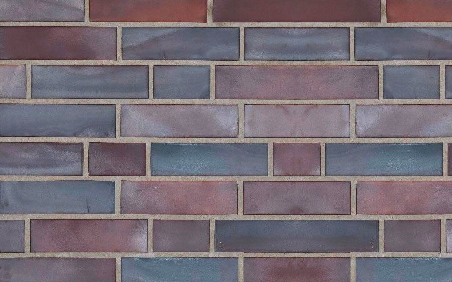 Клинкерная фасадная плитка облицовочная под кирпич Stroeher (Штроер) Keravette Chromatic 325 achatblue flashed гладкая NF11, 240*71*11 мм