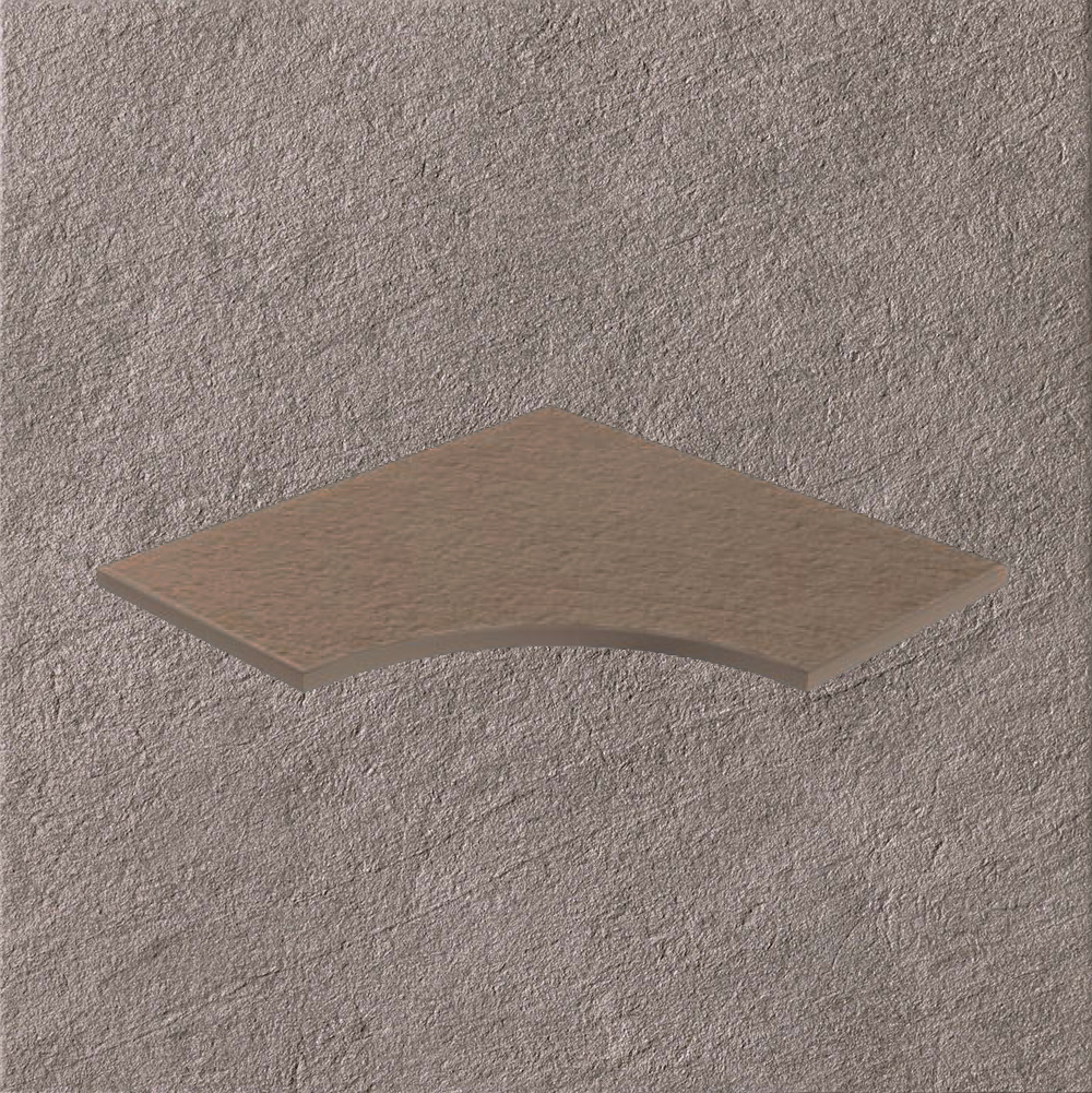 Тротуарная плитка Серо-коричневая Lastra. Спец. Элемент- Бортик Изогнутый Закругленный 30 Клиф Гриджио \ Cliff Grigio Curvilineo Round 30 300х600х20мм