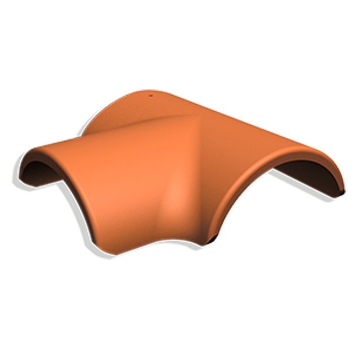 T-образная черепица натуральная цементно-песчаная Classic кирпично-красный 24, Kriastak Baltic tile