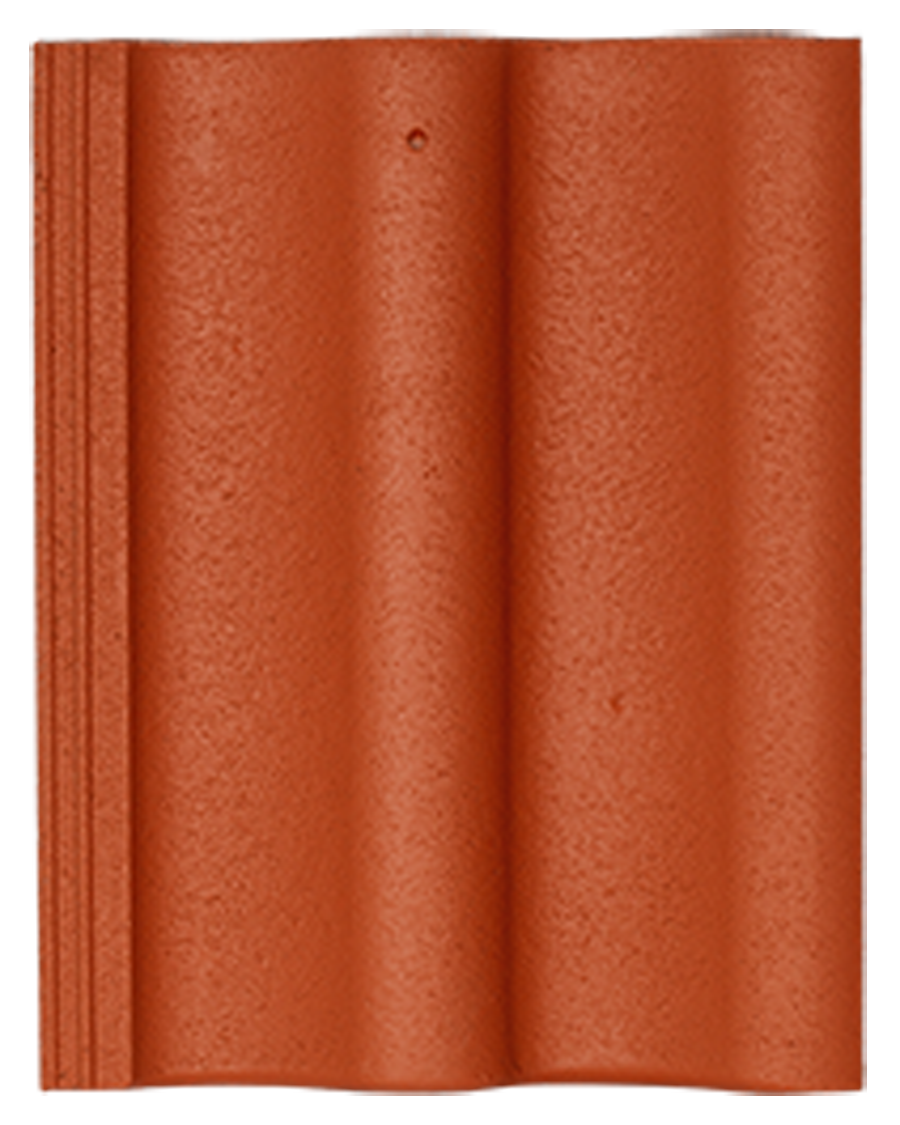 Натуральная цементно-песчаная черепица рядовая Classic кирпично-красный 24, Kriastak Baltic tile