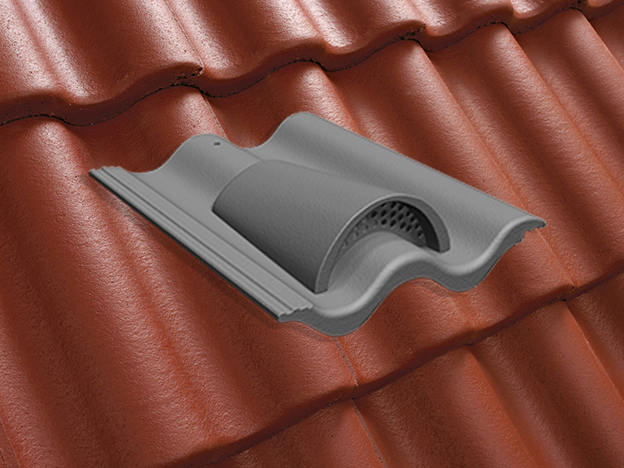 Вентиляционная черепица натуральная цементно-песчаная Classic красный 26, Kriastak Baltic tile