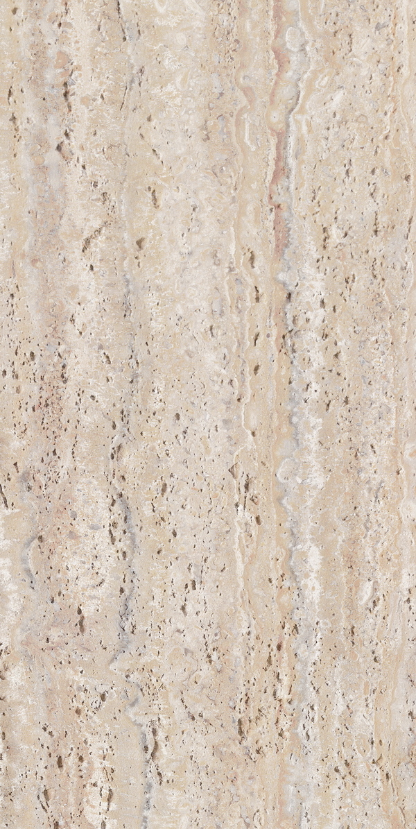 Greece Travertine Kamu Yellow (под травертин, тёплый песочно-жёлтый) — гибкий камень 1200×600 мм