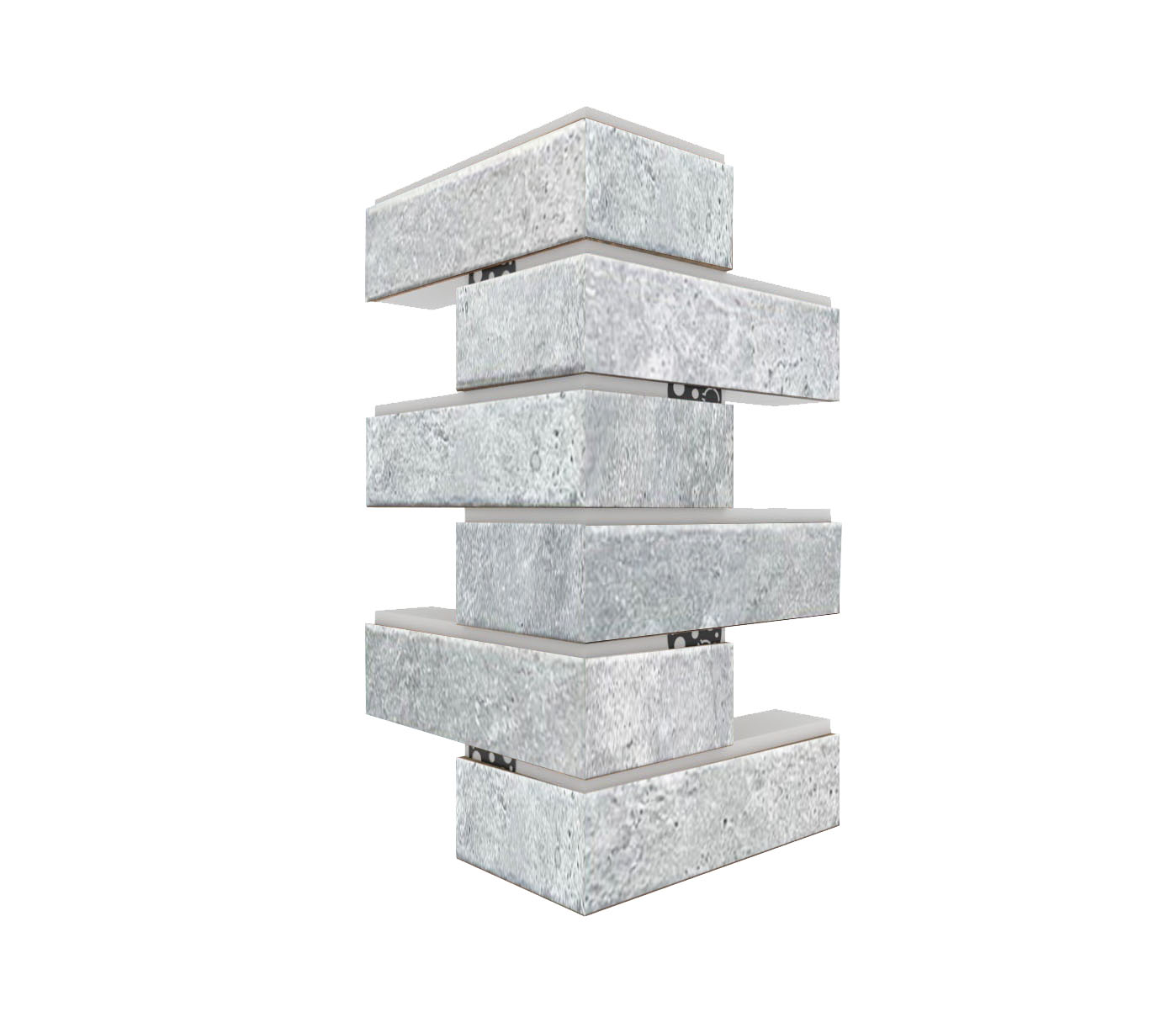 Cemento gray угловая фасадная термопанель из пенополистирола ППС 40 мм, 0,17 м2 с клинкерной плиткой