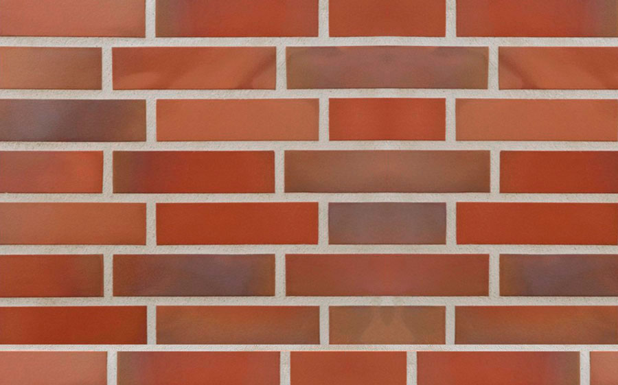 Клинкерная фасадная плитка облицовочная под кирпич Stroeher (Штроер) Keravette Chromatic E 345 naturrot bunt гладкая NF11, 240*71*11 мм
