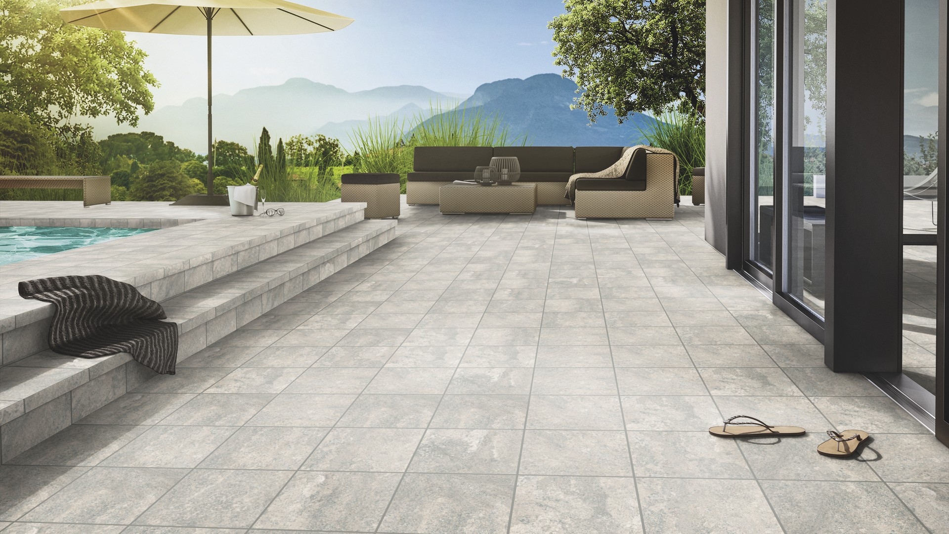 Клинкерная Ступень лофт противоскользящая плитка Stroeher KERAPLATTE EPOS 952 pidra 294*340*35*11 мм