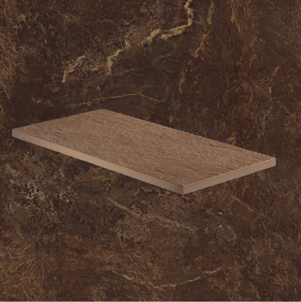 Тротуарная плитка Коричневая Lastra. Спец. Элемент-Бортик Форс Фэнси \ Force Fancy Lineare 300х600х20мм