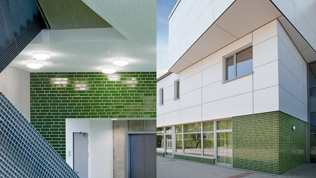 Глазурованная клинкерная фасадная плитка облицовочная под кирпич ABC Gruen 360 зеленая, 240*115*10 мм