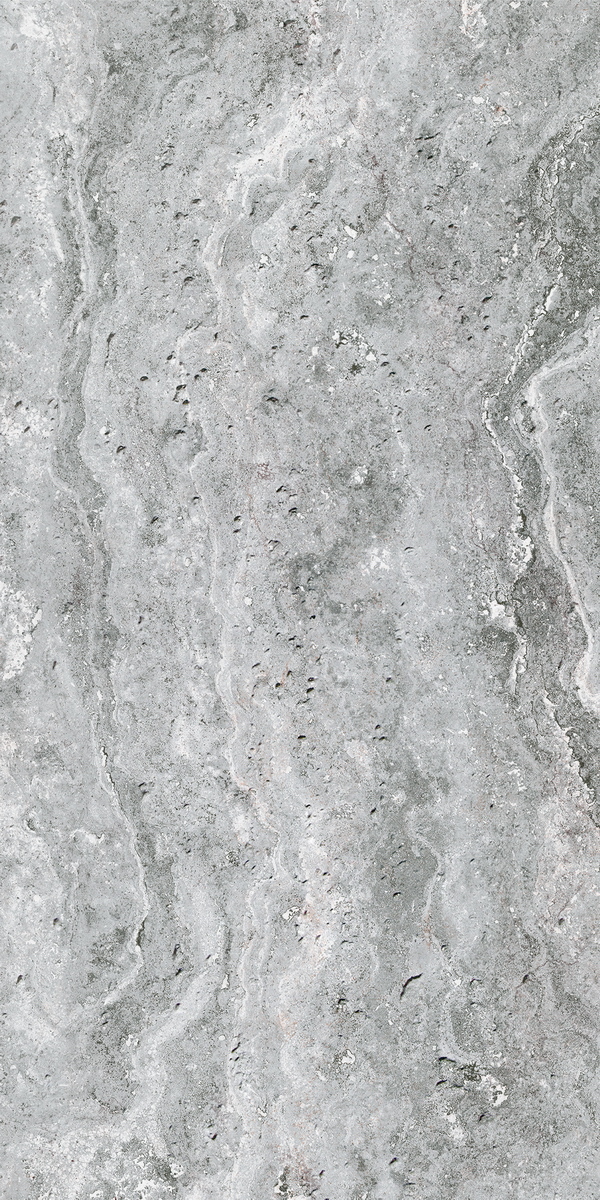 Rome Travertine Andes Grey (серый травертин с природной текстурой) — гибкий камень 1200×600 мм