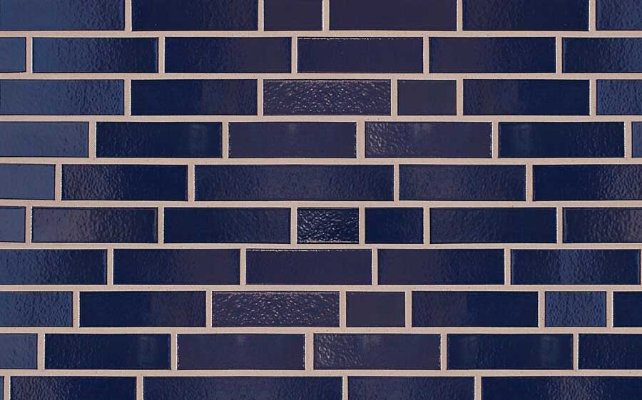 Фасадная Термопанель из Пенополиуретана ППУ 40 мм с Клинкерной Глазурованной плиткой Dunkelblau 350, 240*71*10 мм