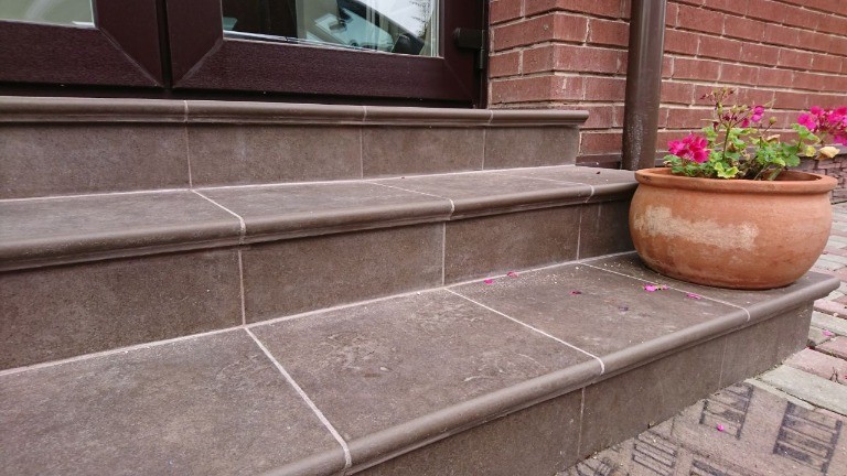 Клинкерная ступень флорентинер противоскользящая плитка Interbau Nature Art Umbra braun, 360*320*9,5 мм