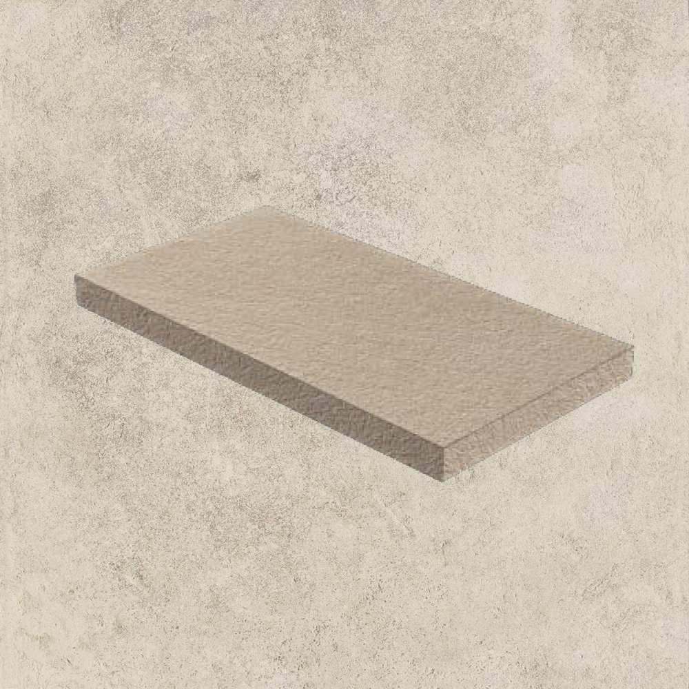 Тротуарная плитка Белая Lastra. Спец. Элемент- Ступень Угловая Лс Дрифт Вайт \ Drift White Scalino Angolare Sx 330х600х20мм