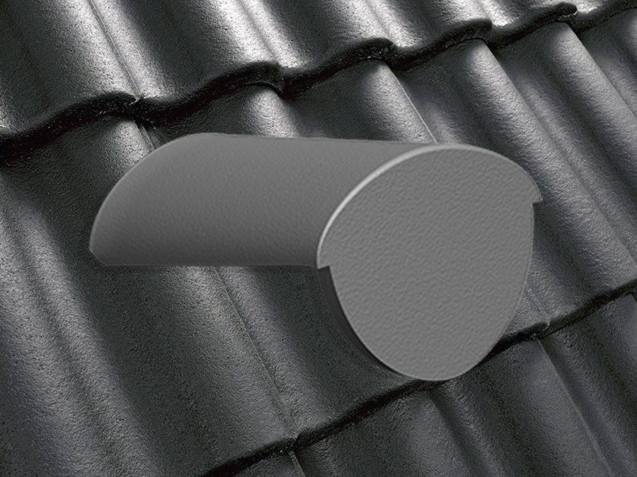 Конечная коньковая черепица натуральная цементно-песчаная Classic черный 20, Kriastak Baltic tile