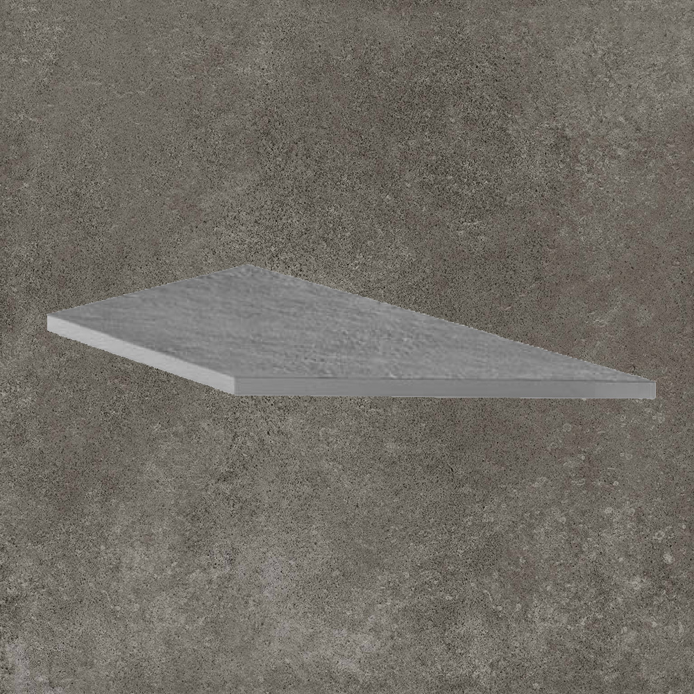 Тротуарная плитка Серая Lastra. Спец. Элемент - Бортик Угловой Пс Дрифт Грей \ Drift Grey Lineare Angolo Dx 300х600х20мм