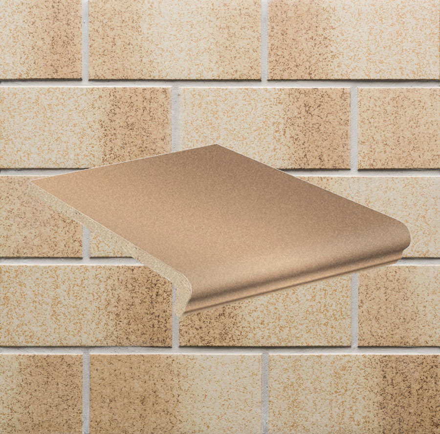 Клинкерная ступень флорентинер противоскользящая плитка Stroeher KERAPLATTE DURO 850 garda 340*240*12 мм