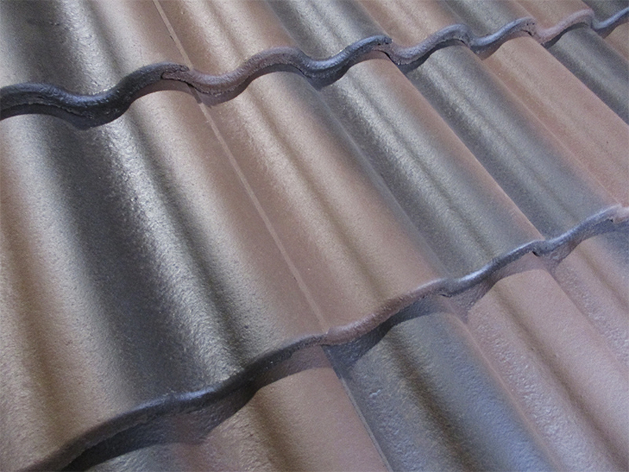 Натуральная цементно-песчаная черепица рядовая Antik коричневый 85, Осенний лист Kriastak Baltic tile