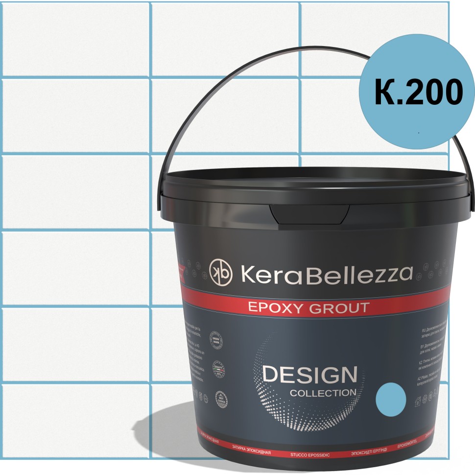 Эпоксидная затирка KeraBellezza Design CrystalQuartz© Цвет K.200 бирюзовый 0,33 кг