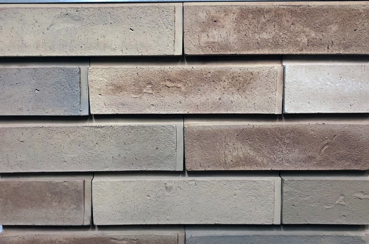 Боркум-2 Плитка под кирпич для навесного вент фасада с расшивкой шва  250X65X20 мм искусственный камень