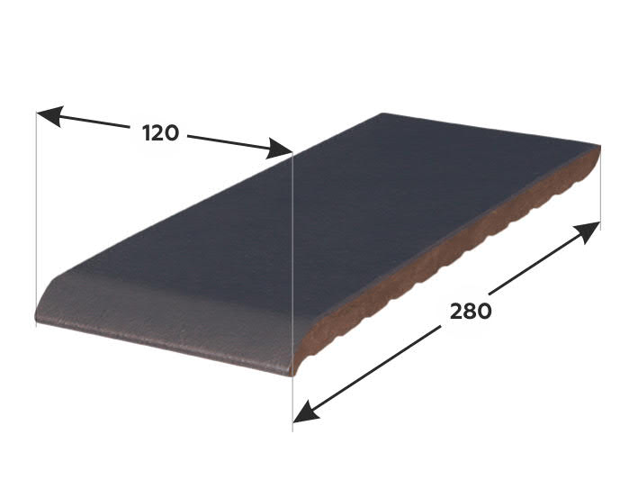 280*120*15 мм ОК28-08 графитово-серый, Клинкерный подоконник, отлив - фасад дома klinker
