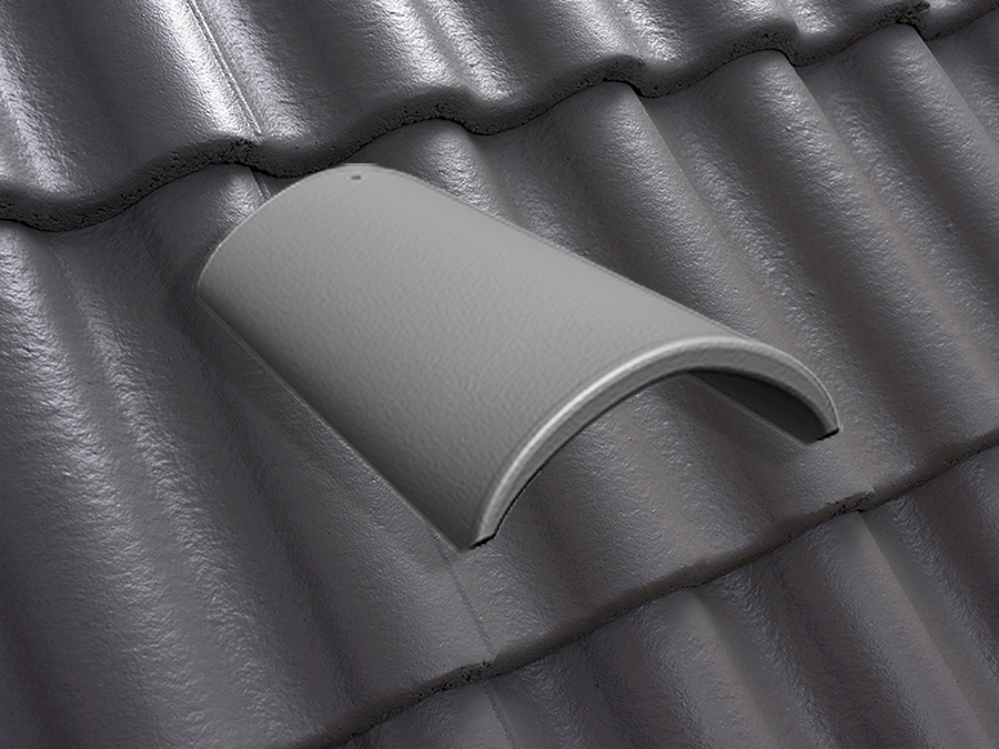 Коньковая черепица натуральная цементно-песчаная Classic графит 48, Kriastak Baltic tile