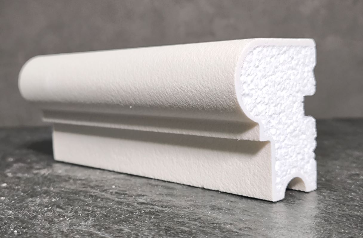 Молдинг для фасада - лепнина, декор из пенополистирола МВ-75/1 (МС-102) 75*60*2000 мм