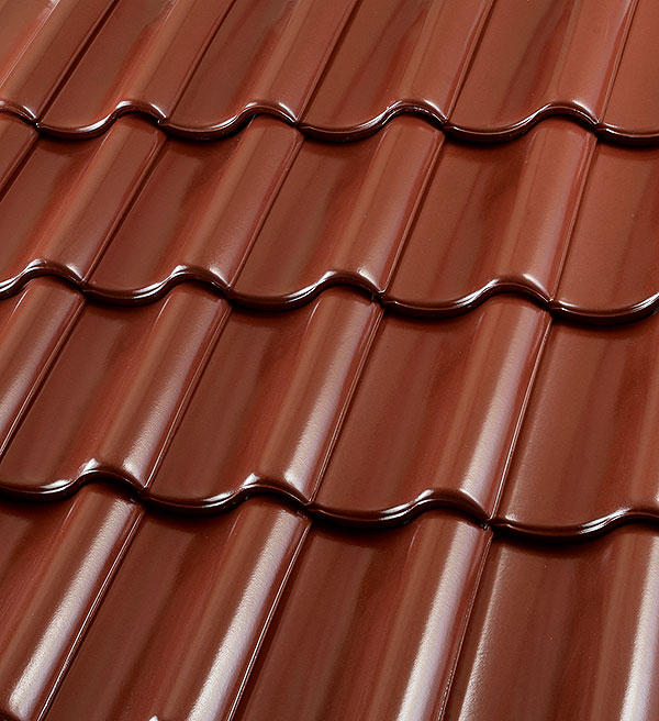 Керамическая черепица рядовая Roben Bornholm каштановый глянцевый ангоб