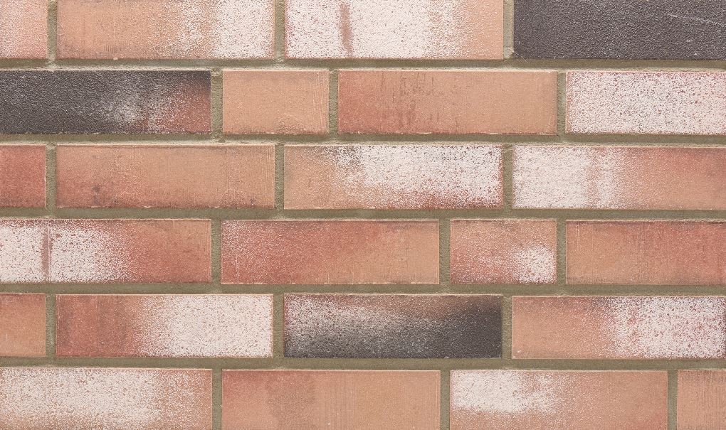 Клинкерная фасадная плитка облицовочная под кирпич Stroeher (Штроер) Kontur WS 493 hellrot-bunt рельефная, 240*71*12 мм