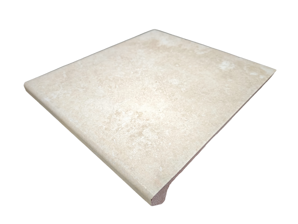 Scandiano Beige ступень флорентинер противоскользящая с капиносом, бежевая 330x300x11 мм