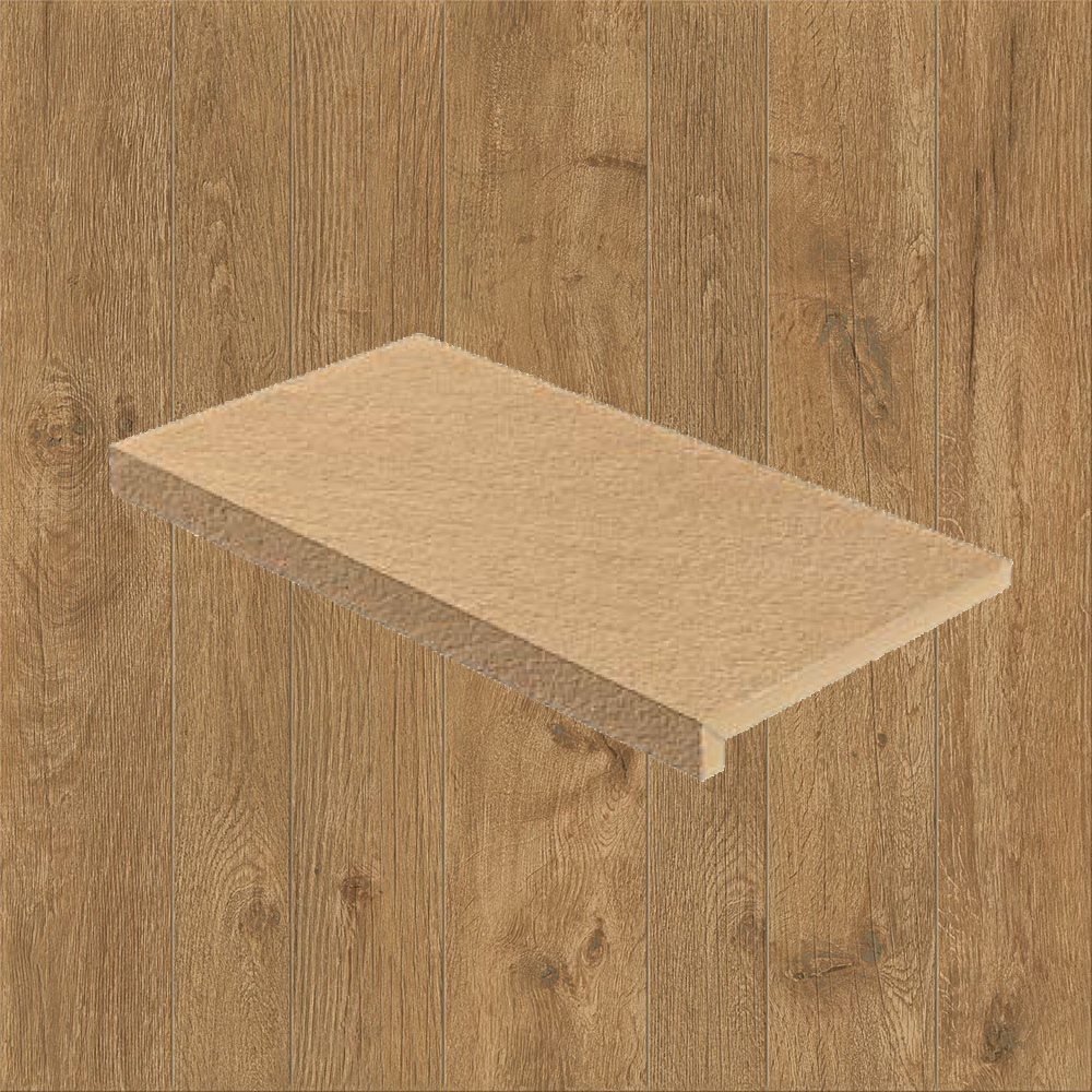 Тротуарная плитка Дерево-охра Lastra. Спец. Элемент- Ступень Угловая Пс Оак Резерв Пьюр \ Oak Reserve Pure Scalino Angolare Dx 330х600х20мм