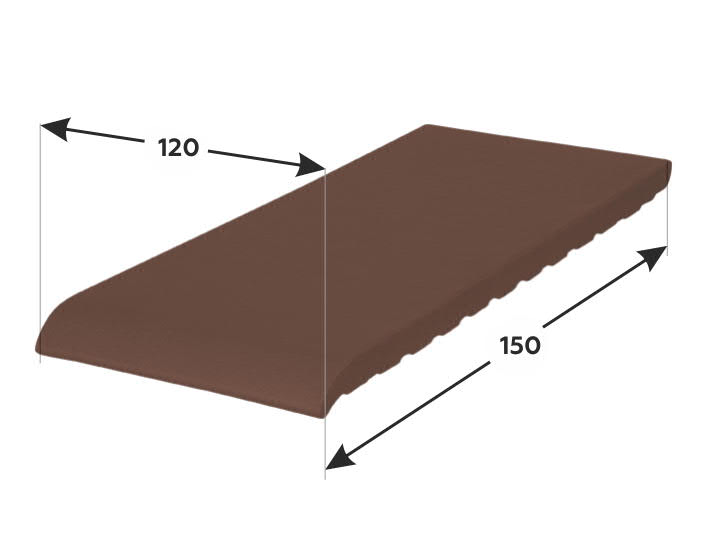150*120*15 мм ОК15-03 коричневый, Клинкерный подоконник, отлив - фасад дома klinker