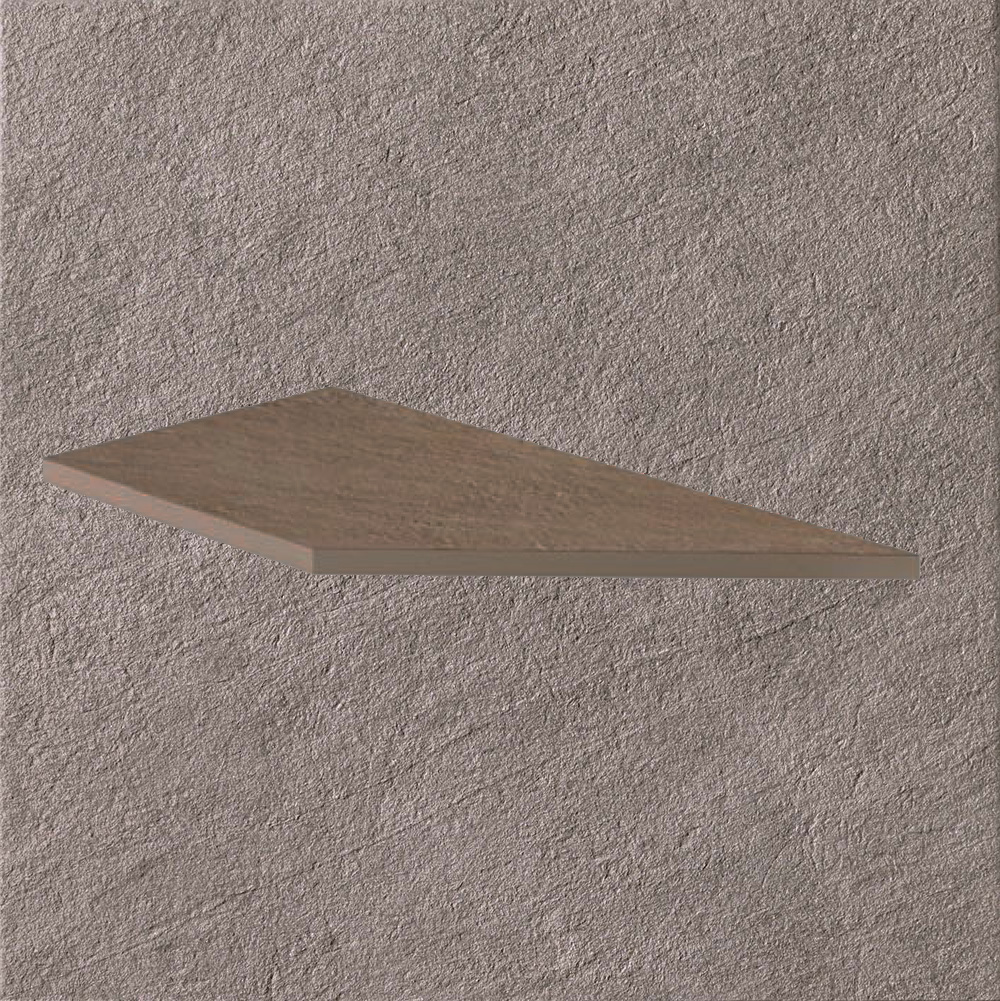 Тротуарная плитка Серо-коричневая Lastra. Спец. Элемент - Бортик Угловой Пс Клиф Гриджио \ Cliff Grigio Lineare Angolo Dx 300х600х20мм