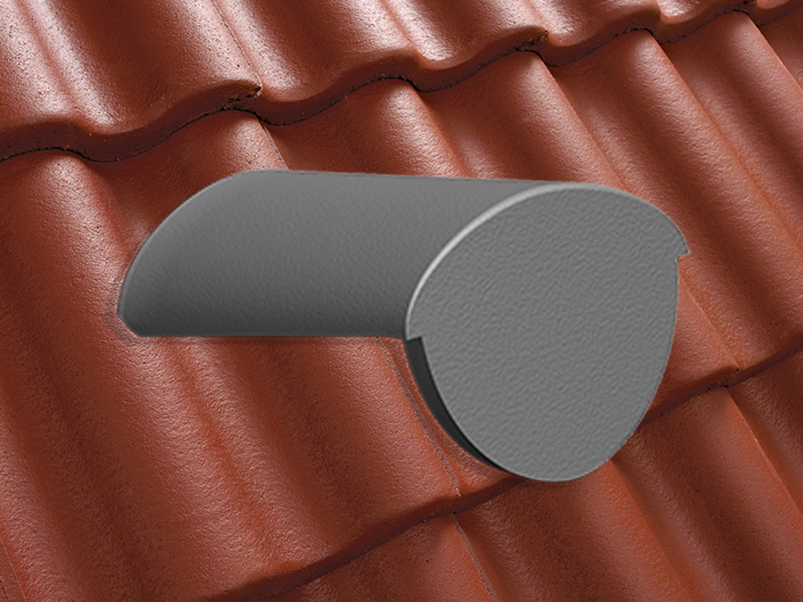 Конечная коньковая черепица натуральная цементно-песчаная Classic красный 26, Kriastak Baltic tile